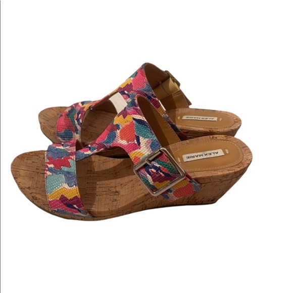 Alex Marie Wedge Multicolored Sandals Size 7M - Picture 6 of 8